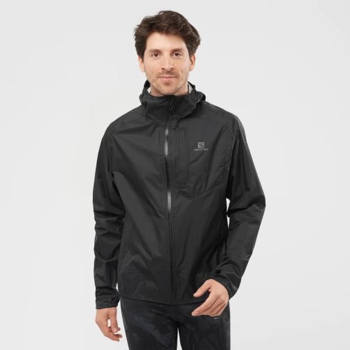 Black Salomon Bonatti Waterproof Men's Shell Jackets | PH 51360C